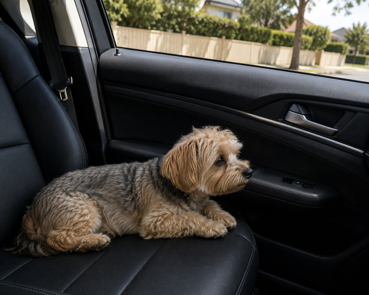 Without PupPilot, loose and low on the seat